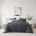 Bianca Kahlani Charcoal Waffle Quilt Cover Set Super King