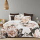 Bianca Somerset White Cotton Sateen Floral Quilt Cover Set Super King