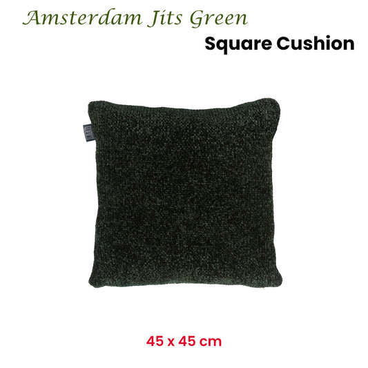 KAAT Amsterdam Jits Green Square Filled Cushion 45cm x 45cm – view 2 - Auzzistore