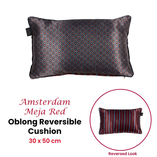 KAAT Amsterdam Meja Red Reversible Oblong Filled Cushion 30cm x 50cm – view 2 - Auzzistore