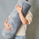 KAAT Amsterdam Softy Stripe Blue Grey Oblong Neckroll Filled Cushion 22cm x 70cm – view 4