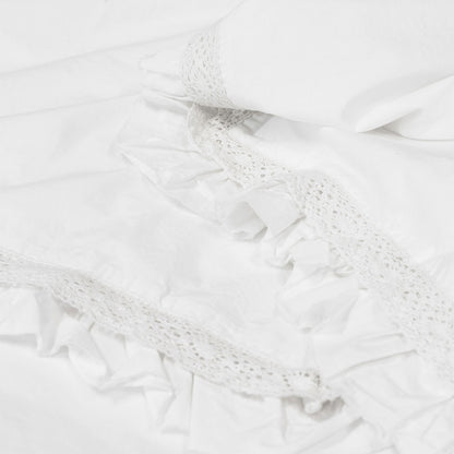 Algodon Adele White Cotton Ruffle Quilt Cover Set King