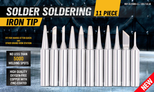 Hakko Compatible 11Pc Soldering Iron Tips Set, Lead-Free, Fits 900M, 936, 937, X-Tronic Models (Except 3010-XTS) – view 2 - Auzzistore