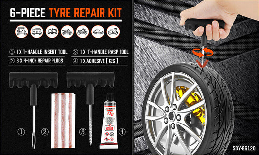 2packs x 6Pcs Tyre Repair Kit Tire Puncture Emergency Tools Set Motorcycle Bike Car AU – view 2 - Auzzistore