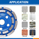 Diamond Grinding Wheel 4.5" 115mm, 22mm Hole, Durable Turbine Design for Concrete & Stone - V465-86180 – view 7