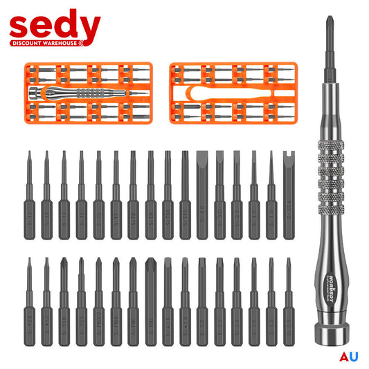 33 PC Precision Screwdriver Set - Philips, Flat, Torx, Hex Bits, Electronic Fix, V465-94359