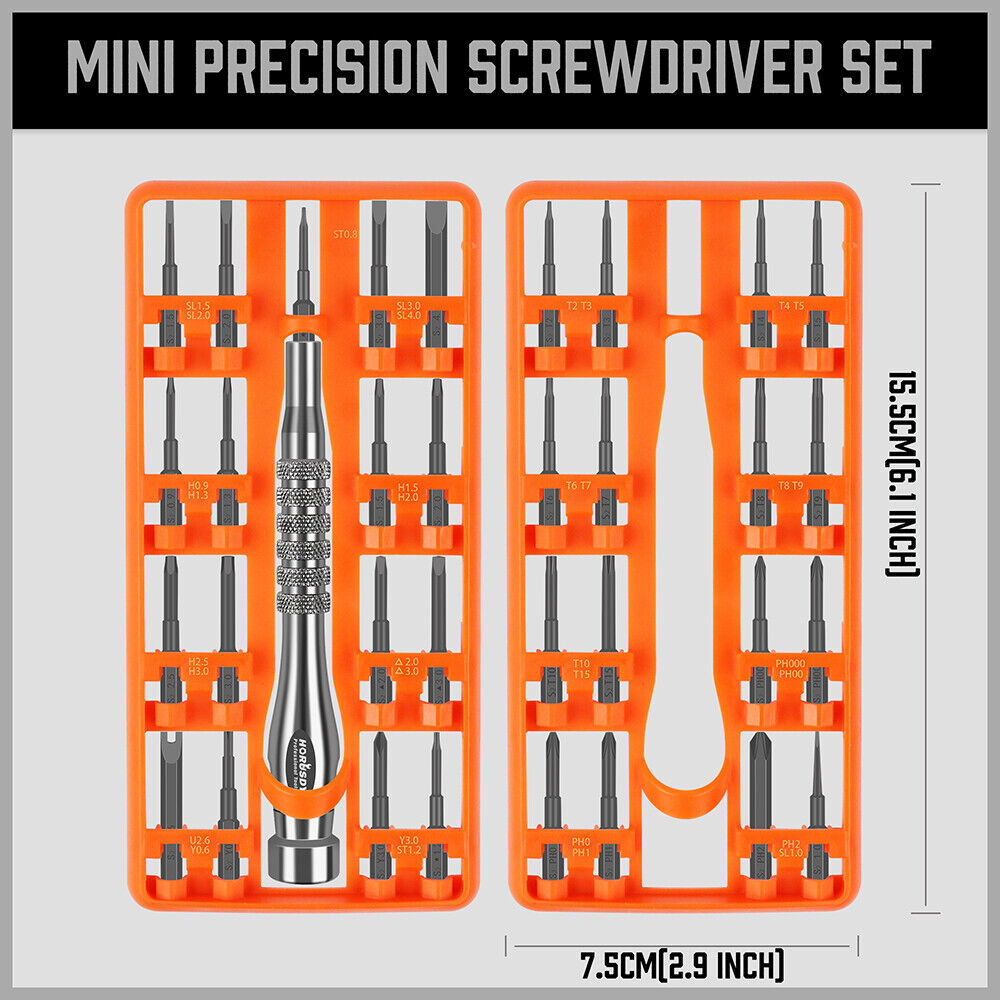 33 PC Precision Screwdriver Set - Philips, Flat, Torx, Hex Bits, Electronic Fix, V465-94359