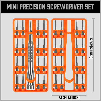33 PC Precision Screwdriver Set - Philips, Flat, Torx, Hex Bits, Electronic Fix, V465-94359