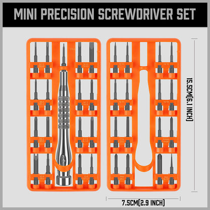 33 PC Precision Screwdriver Set - Philips, Flat, Torx, Hex Bits, Electronic Fix, V465-94359