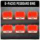 6Pc Pegboard Bins Peg Board Parts Storage With Steel Hooks Tools Organiser Tray – view 5