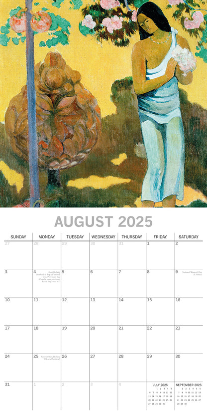 Gauguin - 2025 Square Wall Calendar Arts 16 Months Premium Planner Gift