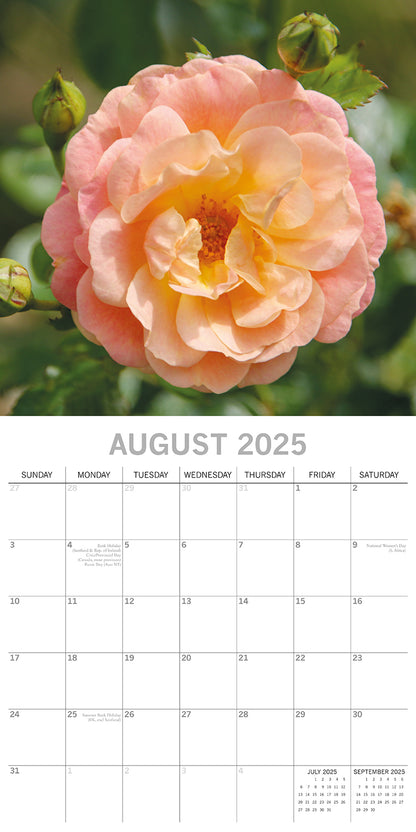 Beauty of Flowers 2025 Square Wall Calendar Floral 16-Month Premium Planner Gift