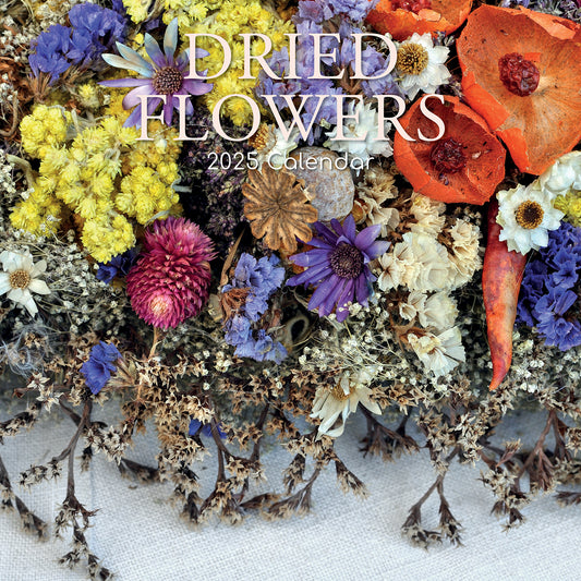 Dried Flowers - 2025 Square Wall Calendar Floral 16 Months Premium Planner Gift - Auzzistore