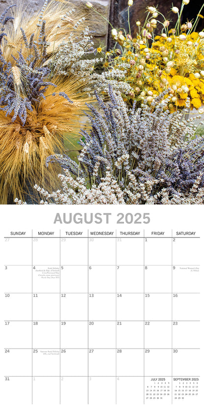 Dried Flowers - 2025 Square Wall Calendar Floral 16 Months Premium Planner Gift