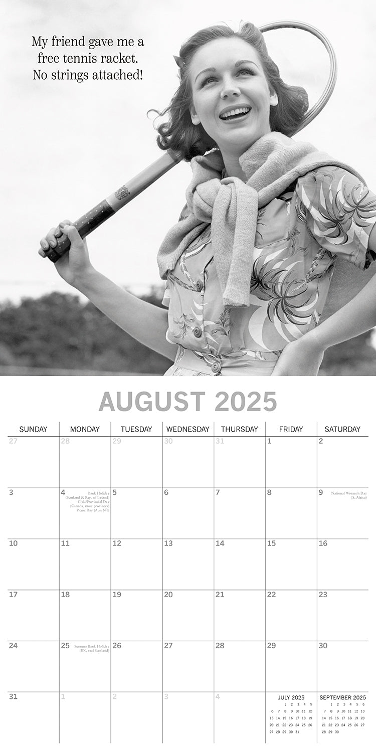 Witty One Liners - 2025 Square Wall Calendar 16 Months Premium Planner New Year