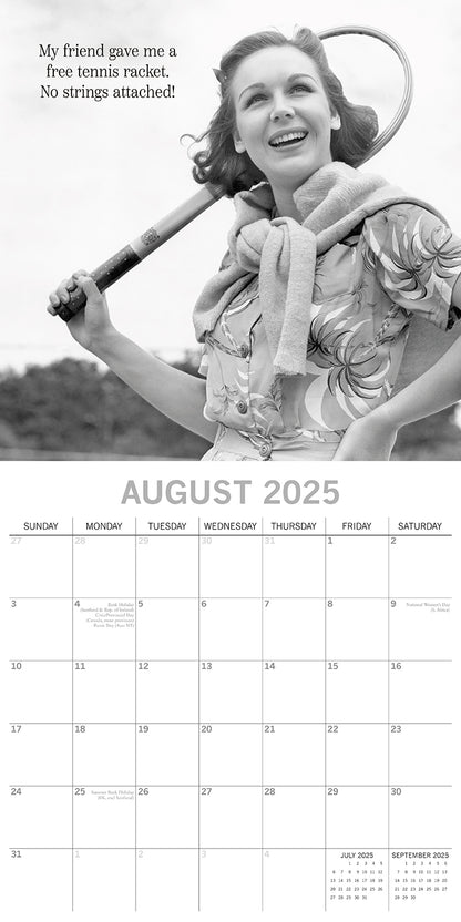 Witty One Liners - 2025 Square Wall Calendar 16 Months Premium Planner New Year