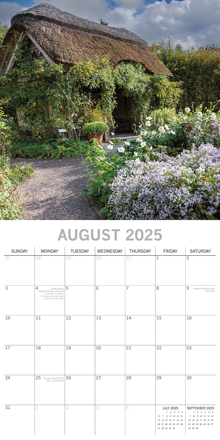 Great Gardens of England 2025 Square Wall Calendar 16Month New Year Planner Gift