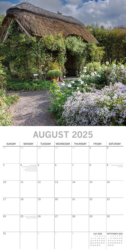 Great Gardens of England 2025 Square Wall Calendar 16Month New Year Planner Gift