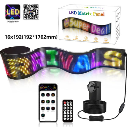 Programmable LED Matrix Panel Flexible Screen IP65 with APP Control 192*1762mm