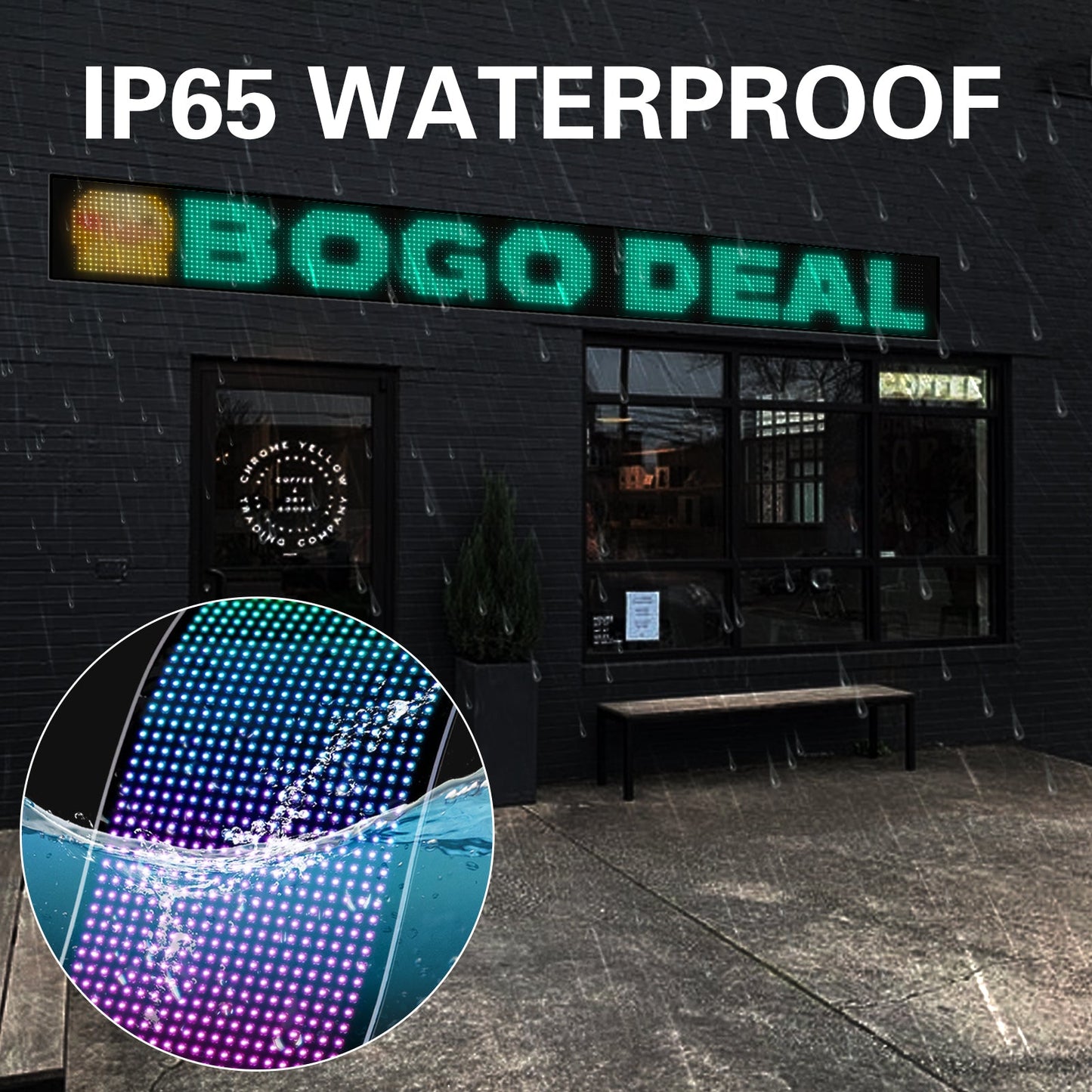 Programmable LED Matrix Panel Flexible Screen IP65 with APP Control 192*1762mm
