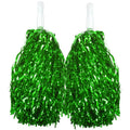 Green Metallic Cheerleading Pom Poms – Set of 2 w/ Easy-Grip Handles Australia Day