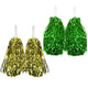 Green & Yellow Metallic Cheerleading Pom Poms – 2-Pack (1 Green Pair & 1 Yellow Pair) Australia Day – view 2