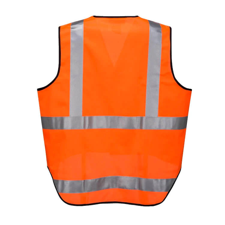 HUSKI Hi Vis Vest V563-3HUSKIVEST-ORANGE-M 3M Tape, Day/Night Compliant, Cooling Mesh, Orange, M