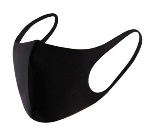 SUMMER Black Reusable Breathable Face Mask V563-57552, Cooling Fabric, Elastic Earloop, Polyester