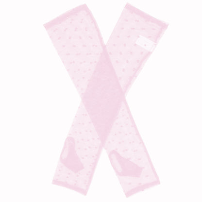 Dents Womens Long Tulle Flock Dot Fingerless Mittens Gloves - Pink