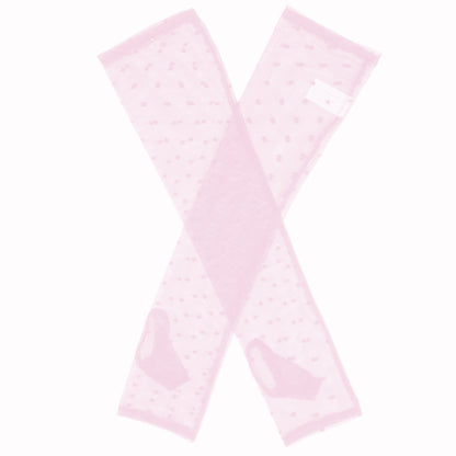 Dents Womens Long Tulle Flock Dot Fingerless Mittens Gloves - Pink