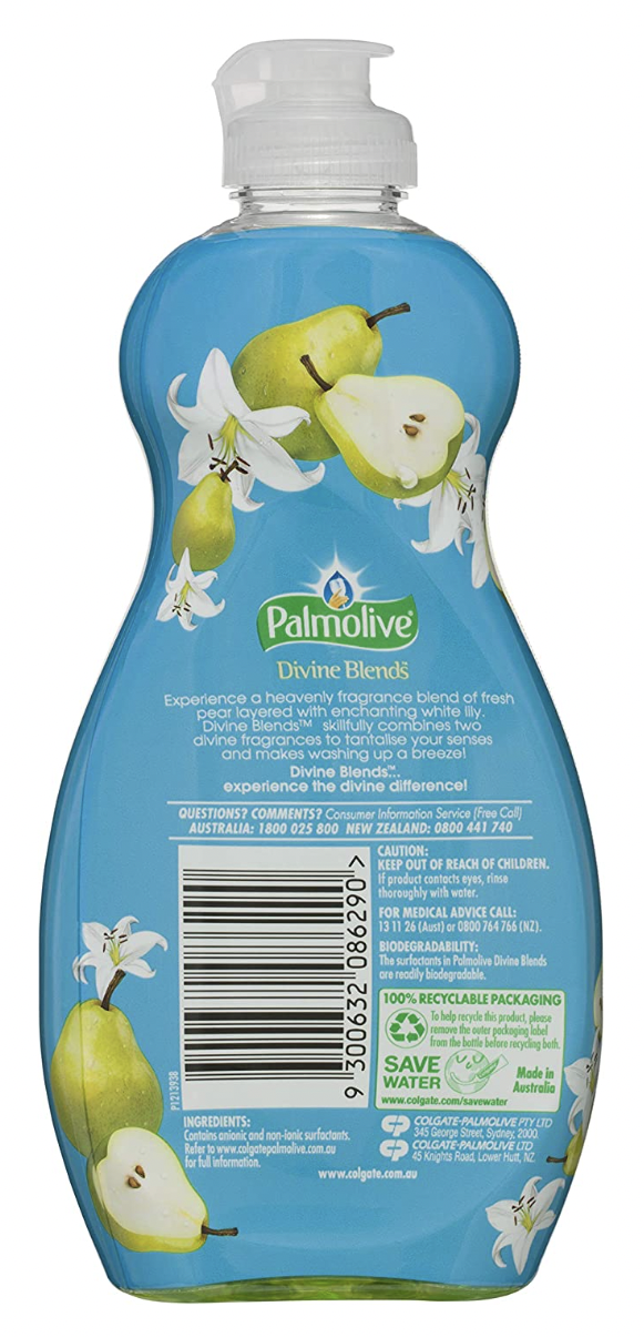Palmolive Dishwashing Liquid Ultra Divine Blends 375ml - Fresh Pear & White Lily