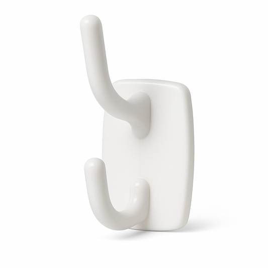 Deco Self-Adhesive Double Hook in White – 2.3kg Weight Capacity per Hook