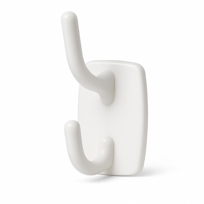Deco Self-Adhesive Double Hook in White – 2.3kg Weight Capacity per Hook