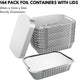 144x Aluminium Disposable Foil Food Container Trays Pans w/ Lids Covers Bulk 20x11x5cm – view 2