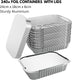 240x Aluminium Disposable Foil Food Container Trays Pans w/ Lids Covers Bulk  24cm*18cm*6cm – view 2