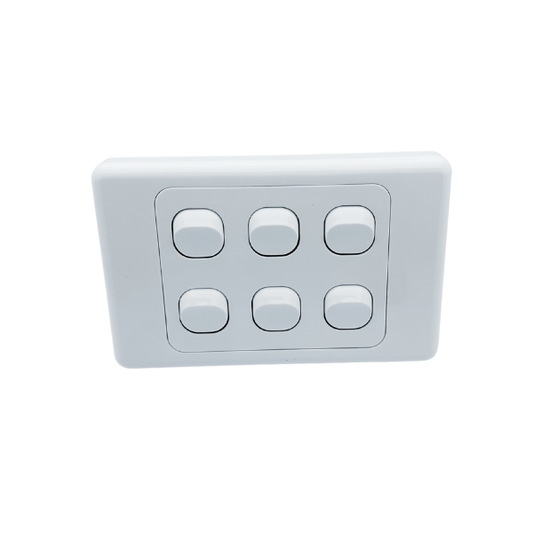 6 Gang Wall Plate Electricity Switch – view 2 - Auzzistore