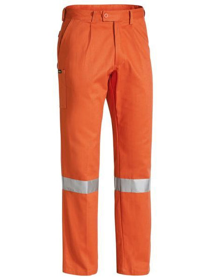 Bisley 3M Taped Work Pants V563-BP6007T - Hi-Vis Orange, Cotton Drill, Reflective Tape, 87R