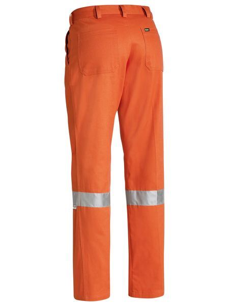 Bisley 3M Taped Work Pants V563-BP6007T - Hi-Vis Orange, Cotton Drill, Reflective Tape, 87R