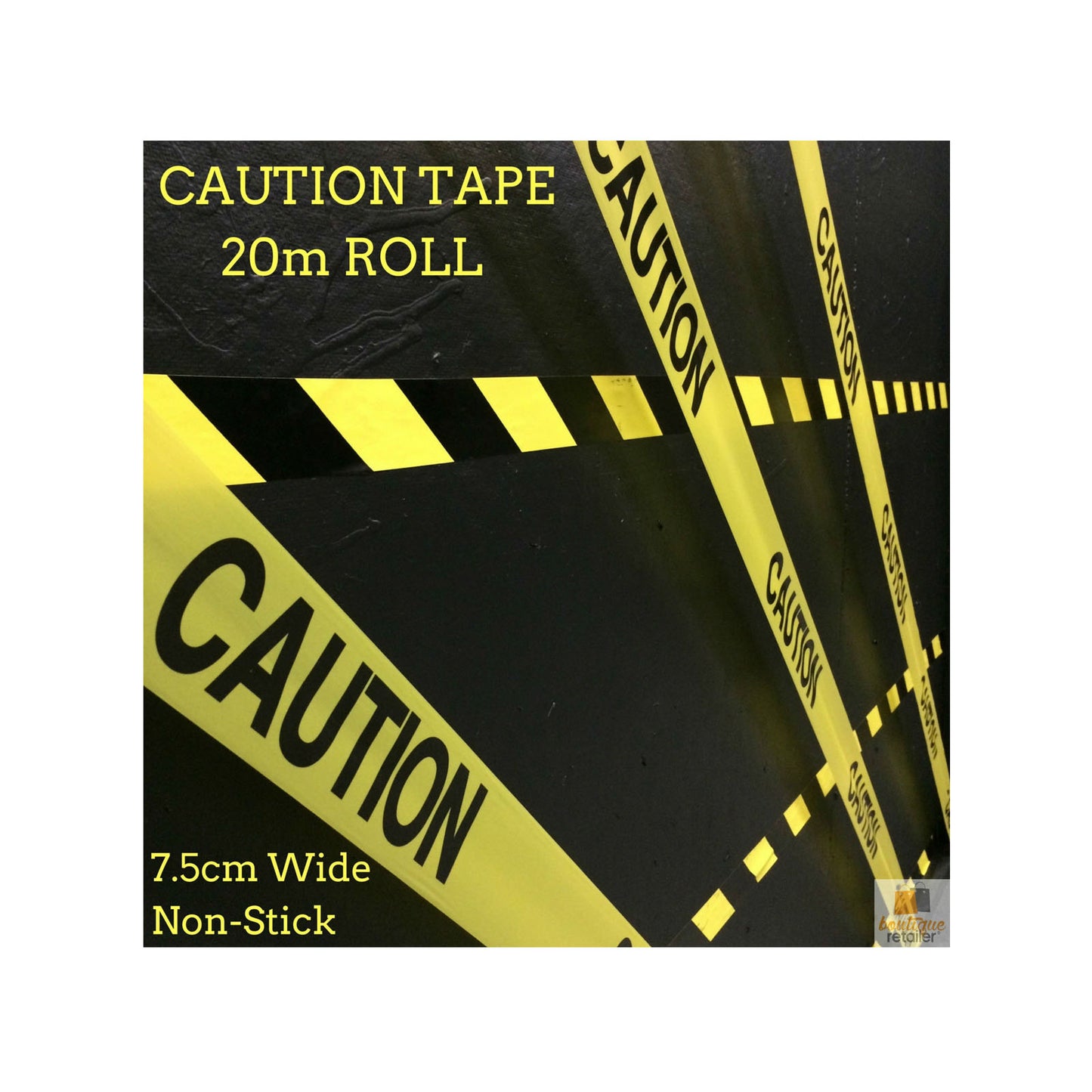 V563-BR Industrial CAUTION Tape 7.5cm x 20m Yellow Safety Barricade Non-Stick