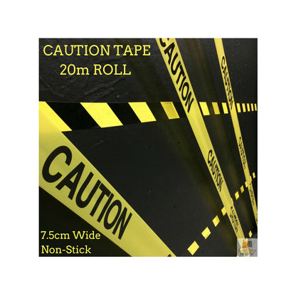V563-BR Industrial CAUTION Tape 7.5cm x 20m Yellow Safety Barricade Non-Stick
