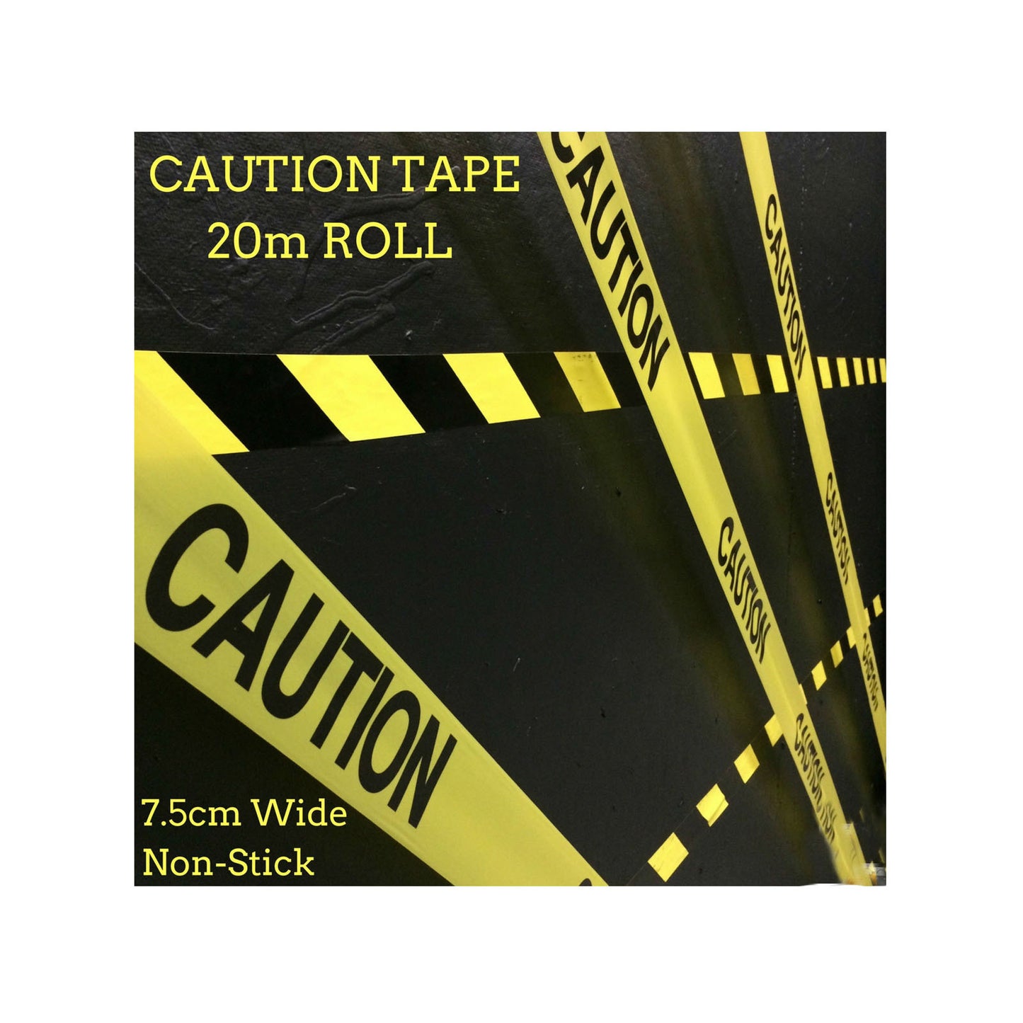 V563-BR Industrial CAUTION Tape 7.5cm x 20m Yellow Safety Barricade Non-Stick