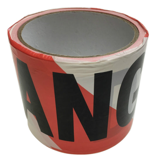 DANGER Industrial Tape V563-BR 7.5cm x 20m Red White Safety Barricade Non-Stick – view 2 - Auzzistore