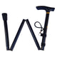 Adjustable Metal WALKING STICK Travel Cane Folding Pole Compact Retractable Hike - Black – view 3