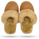 100% Sheepskin Moccasin Slippers Winter Genuine Scuffs Slip On Mens Womens - Chestnut (with fur) - 5 – view 4