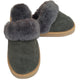 100% Sheepskin Moccasin Slippers Winter Genuine Scuffs Slip On Mens Womens - Grey (with fur) - 7