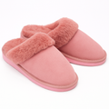100% Sheepskin Moccasin Slippers Winter Genuine Scuffs Slip On Mens Womens - Pink (with fur) - 7