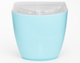 Oval Swing Top Waste Rubbish Bin Acrylic Lightweight Compact Bathroom Office in Blue – view 2