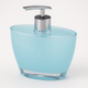 Oval Hand Pump Soap & Lotion Dispenser Empty Bottle in Blue – view 2