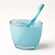 Oval Toothbrush Holder Blue Acrylic Lightweight Compact Bathroom Organiser – view 2