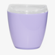 Oval Swing Top Waste Rubbish Bin Acrylic Lightweight Compact Bathroom Office in Purple – view 2